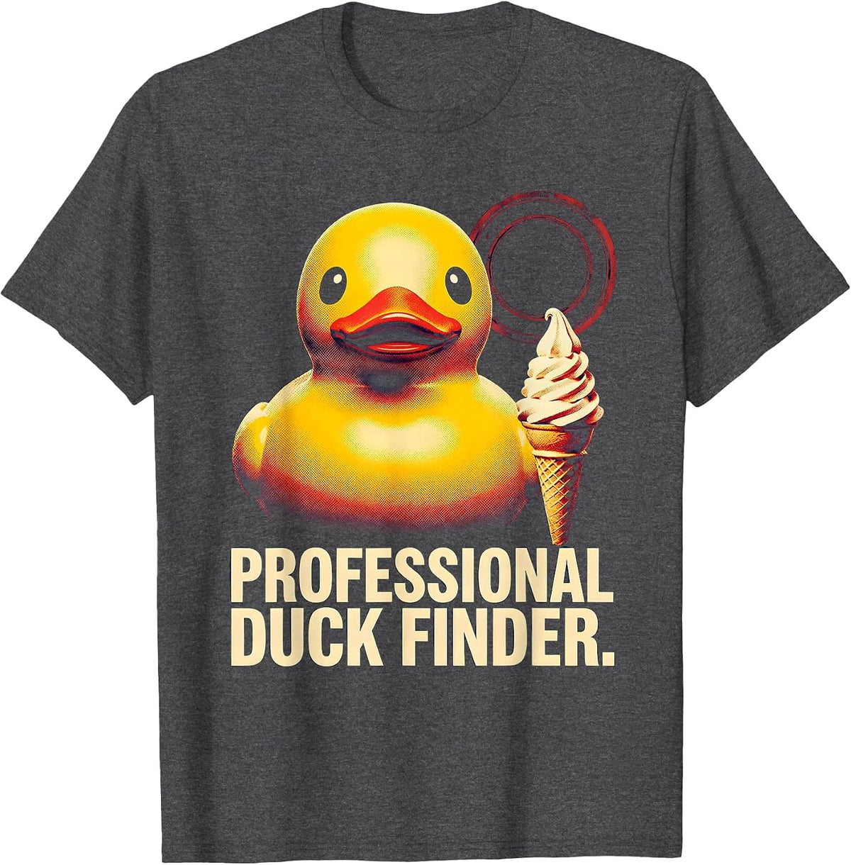 Professional Duck Finder Funny Cruise Ice Cream Matching T-Shirt - Dark Heather Grey