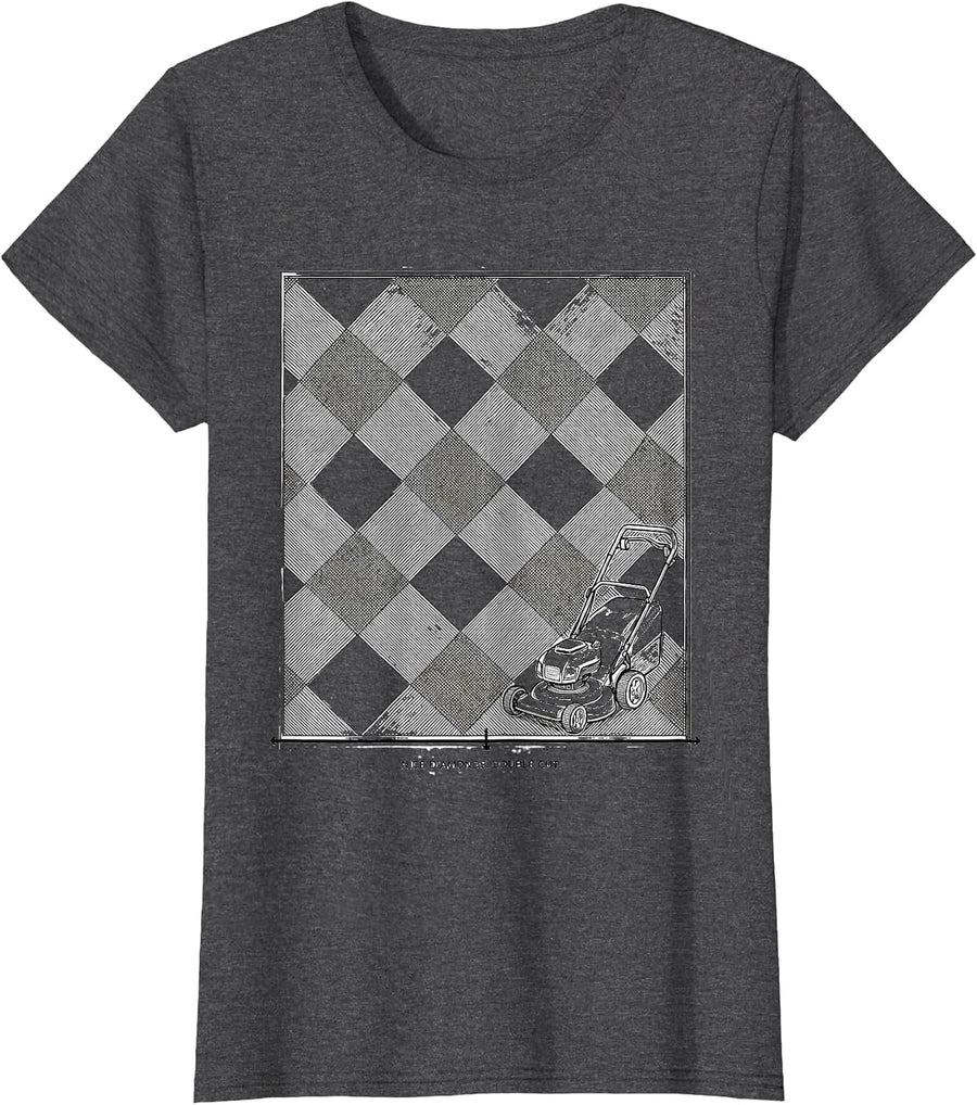 Women's Nice Diamonds Double Cut Funny Lawn Mower Dad Gardener Gift T-Shirt - Dark Heather Grey