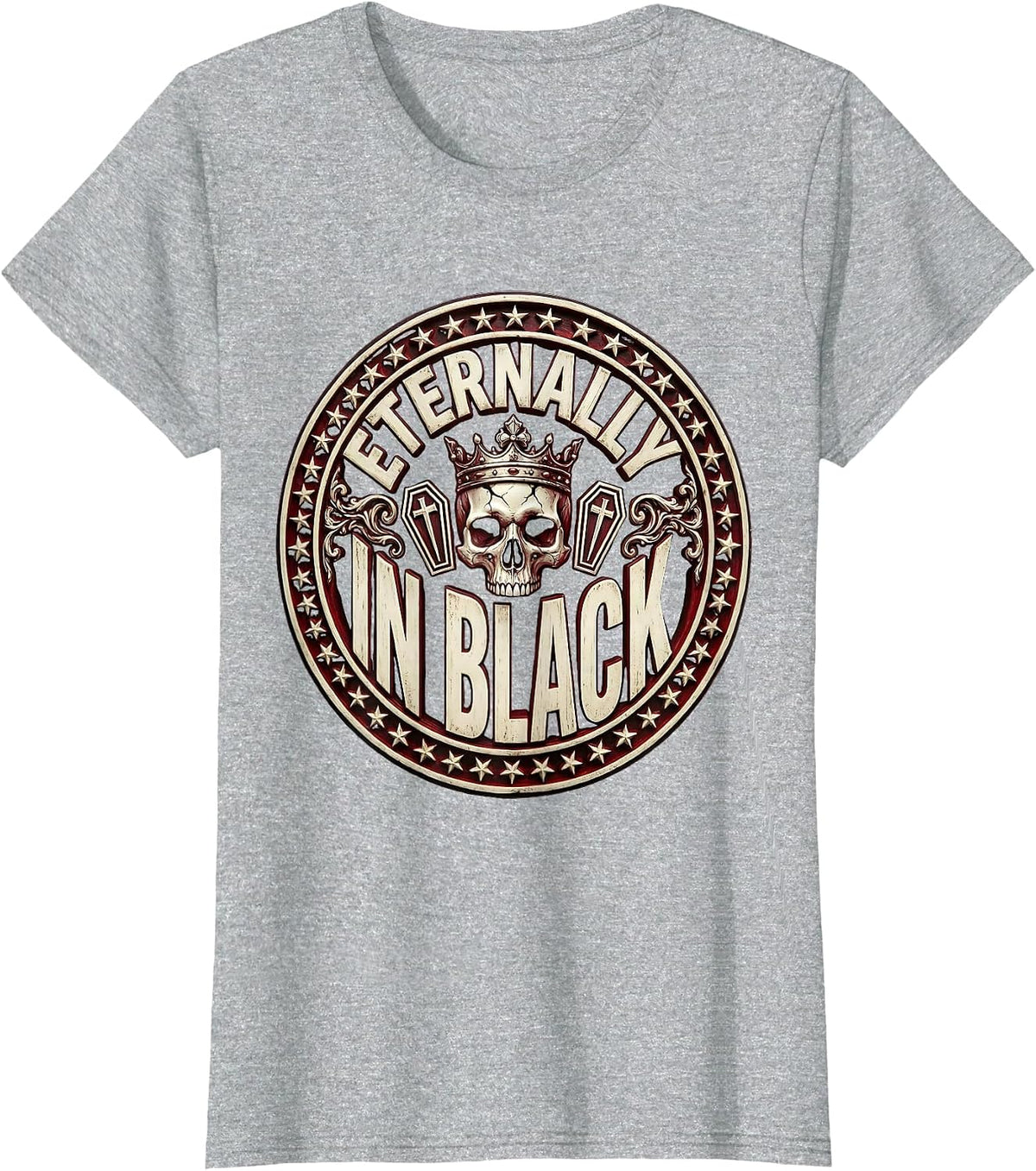Eternally in Black Goth Dark Aesthetic Design T-Shirt - Heather Grey