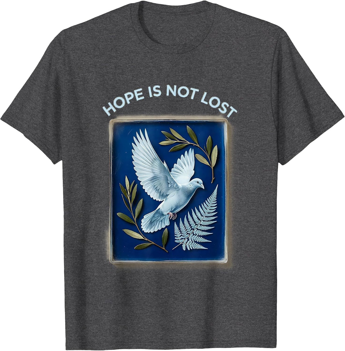 Hope Is Not Lost Faith Over Fear Graphic Design T-Shirt - Dark Heather Grey