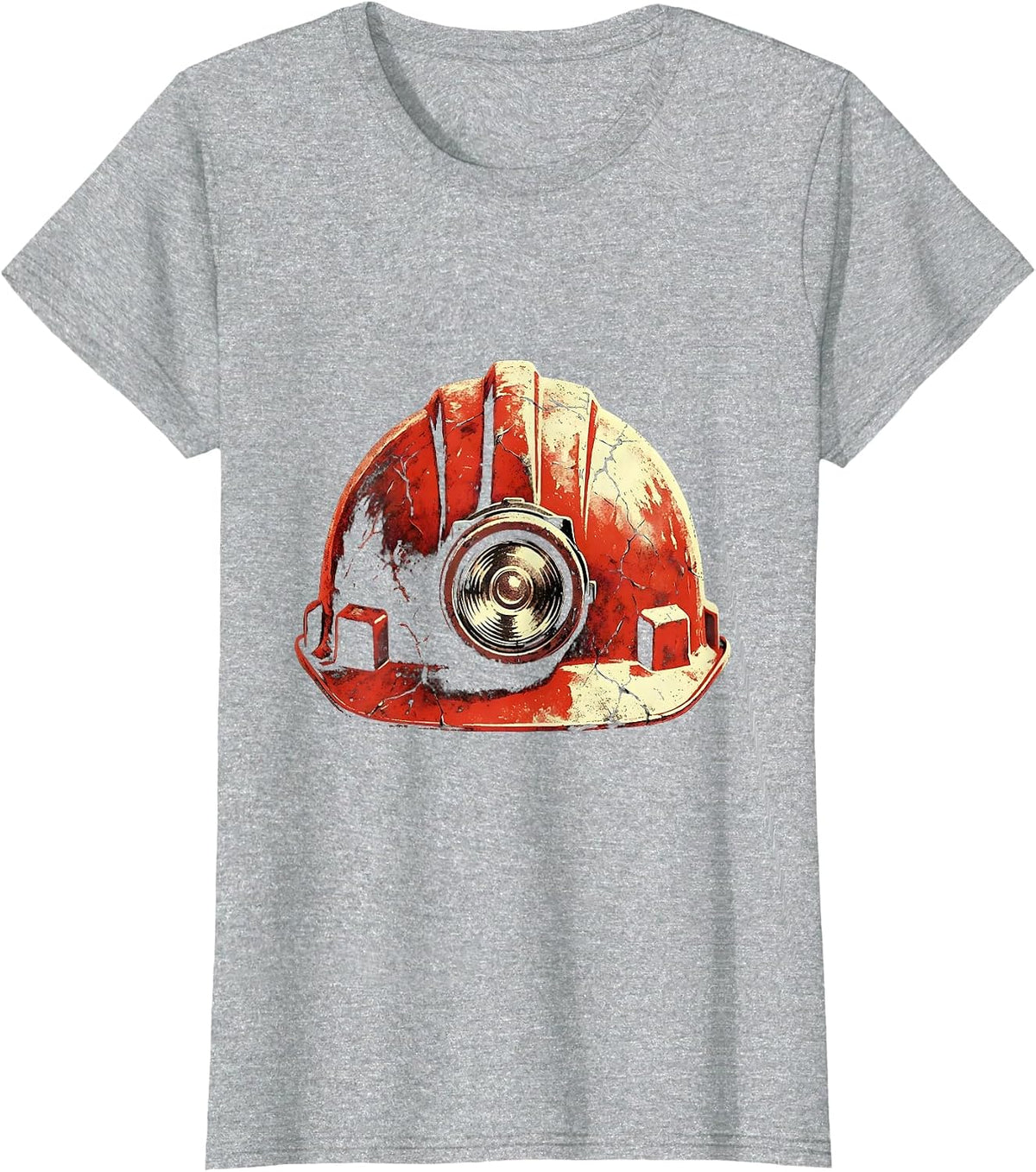 Labor Day Miner Helmet Headlamp Graphic Tee T-Shirt - Heather Grey