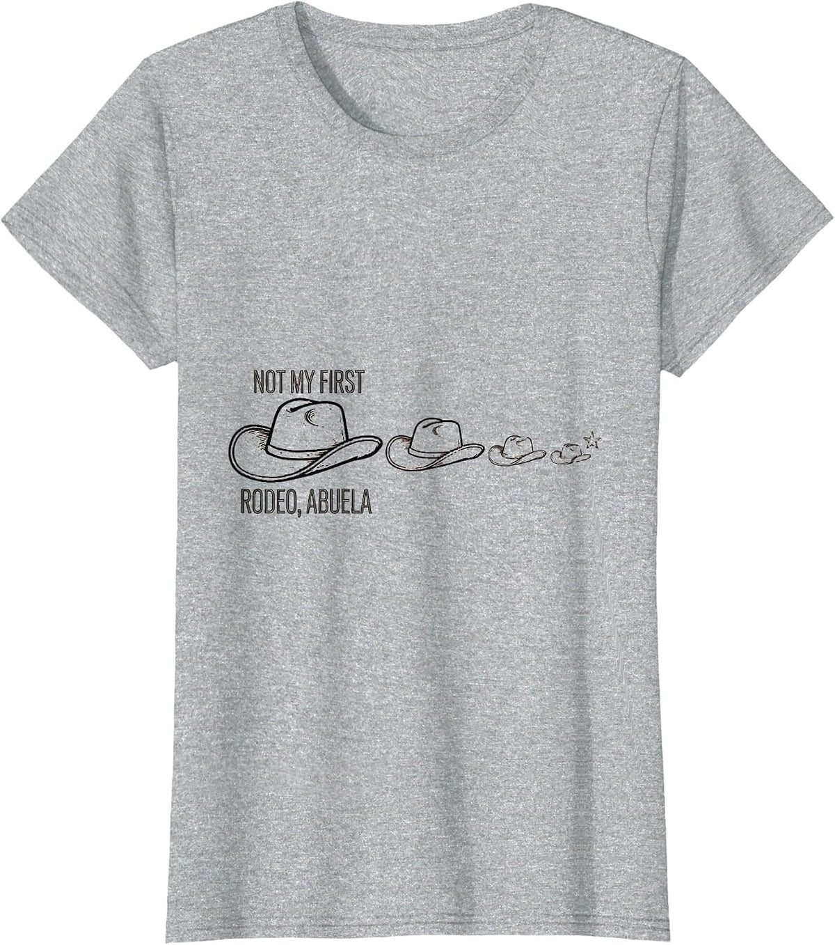 Not My First Rodeo Abuela Family Matching Cowgirl Birthday T-Shirt - Heather Grey