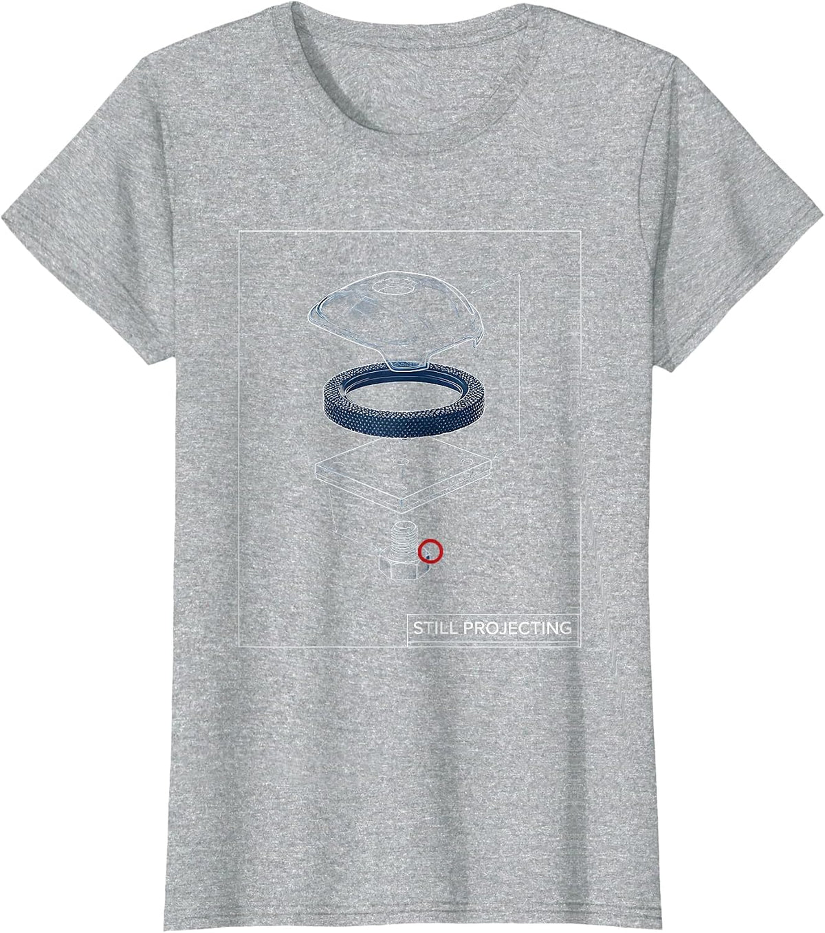 Still Projecting Rock Climbing Bouldering Humor Blueprint T-Shirt - Heather Grey