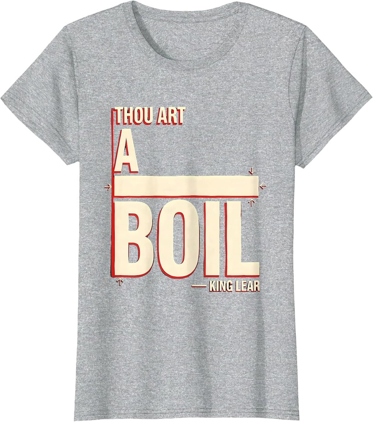 Thou art a boil King Lear Funny Shakespeare Quote Literary T-Shirt - Heather Grey