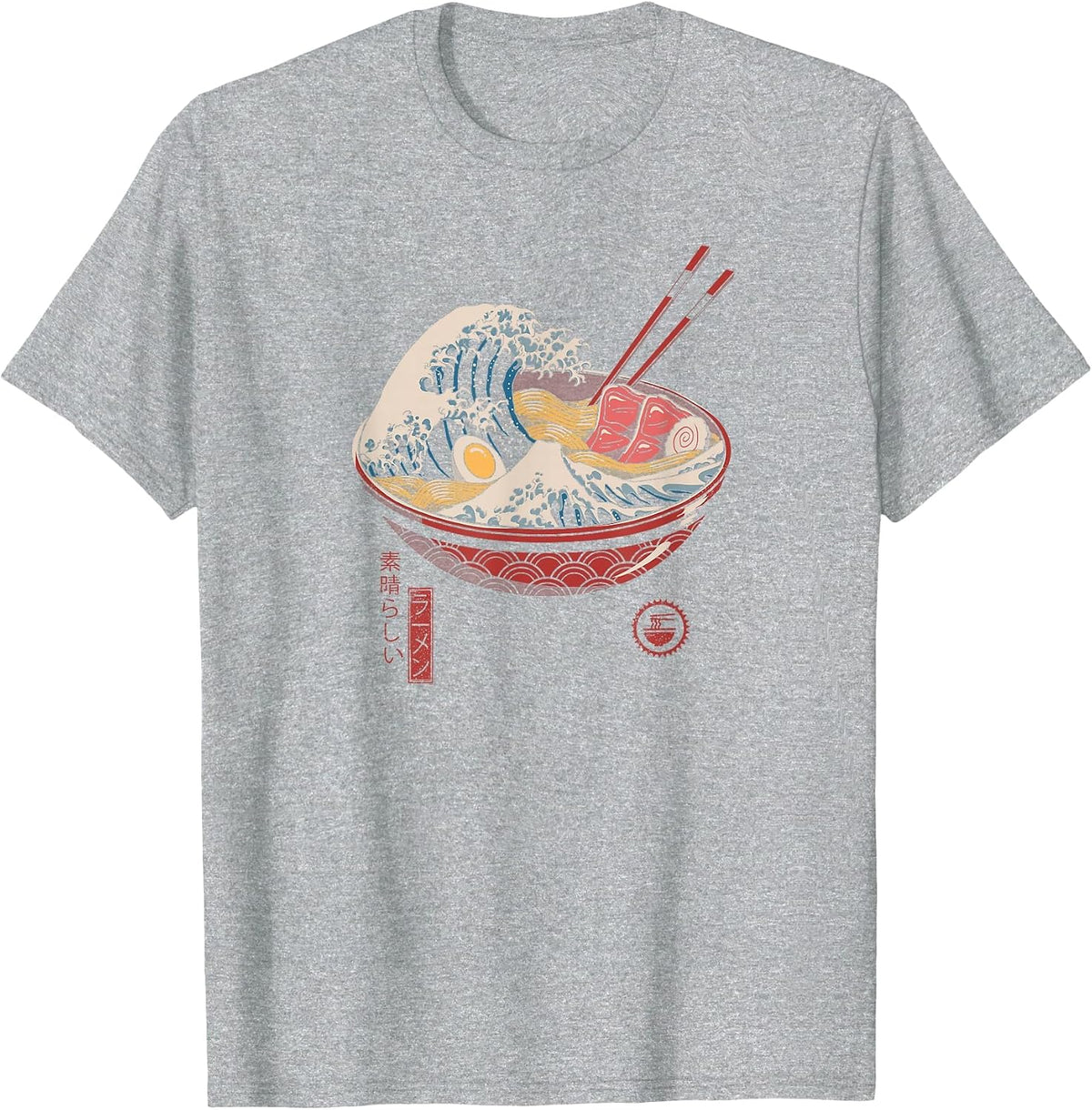Great Ramen Wave T-Shirt - Heather Grey