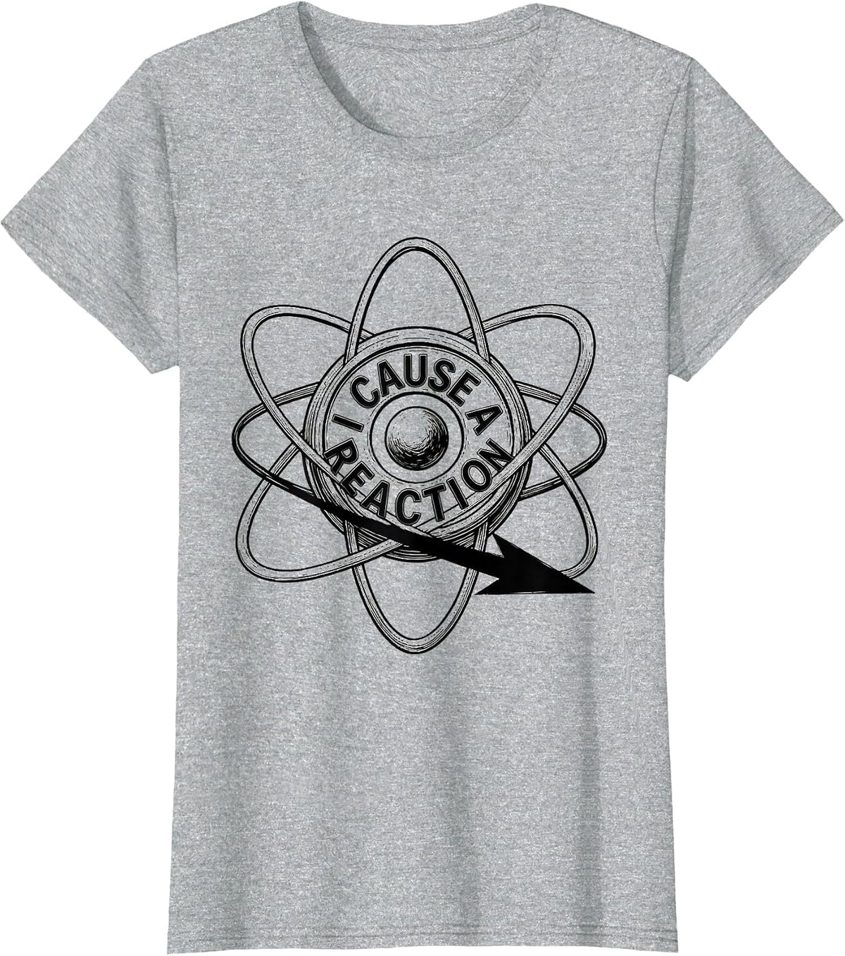 Women's I Cause A Reaction Funny Science Chemistry Nerd Humor T-Shirt - Heather Grey