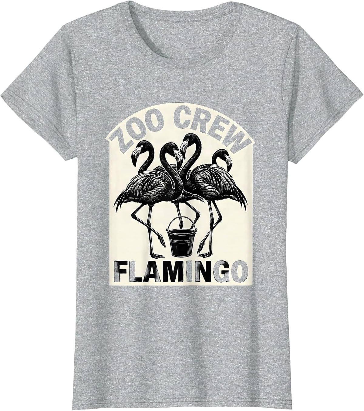 Zoo Crew Flamingo Scratchboard Flamingo Lover Kids Gift T-Shirt - Heather Grey