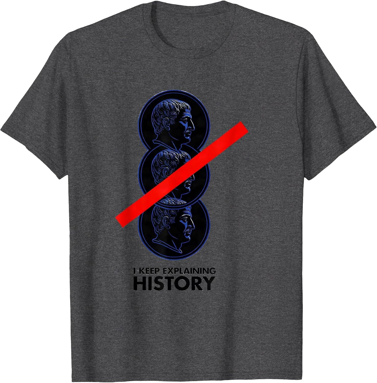 I Keep Explaining History Funny History Teacher Sarcastic T-Shirt - Dark Heather Grey