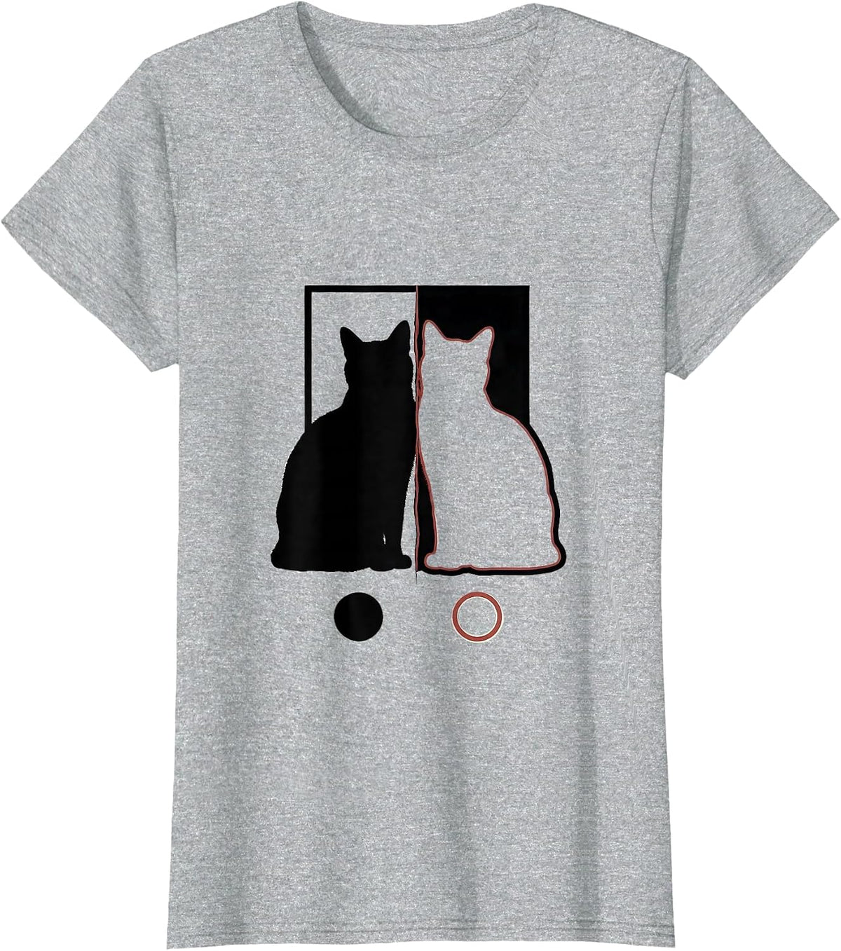 Schrodingers Cat Minimalist Physics Nerd Humor T-Shirt - Heather Grey