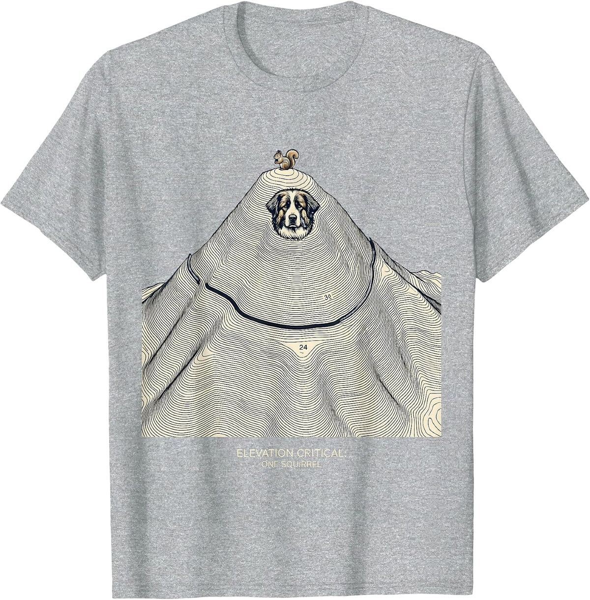 Men's Elevation Critical: One Squirrel Great Pyrenees Dog Owner T-Shirt - Heather Grey