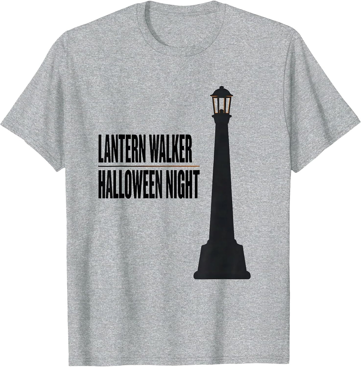 Men's Lantern Walker Halloween Night Faith Over Fear Christian T-Shirt - Heather Grey