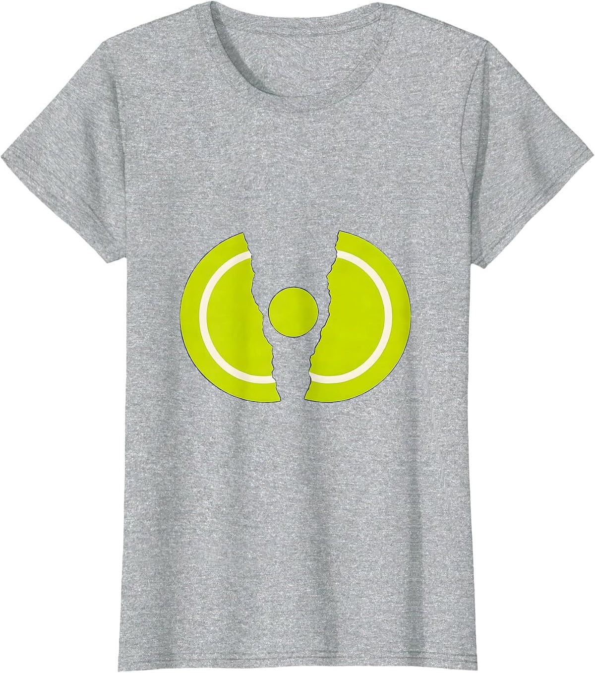 Cracked Tennis Ball Glowing Core Graphic T-Shirt - Heather Grey