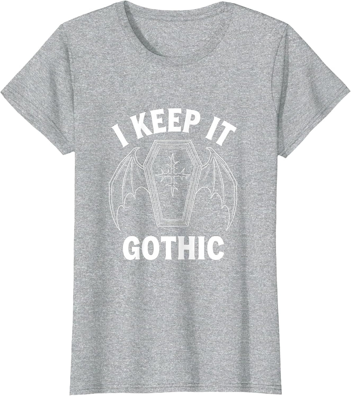 Women's I Keep It Gothic Gothic Emo Alt Y2K Aesthetic T-Shirt - Heather Grey