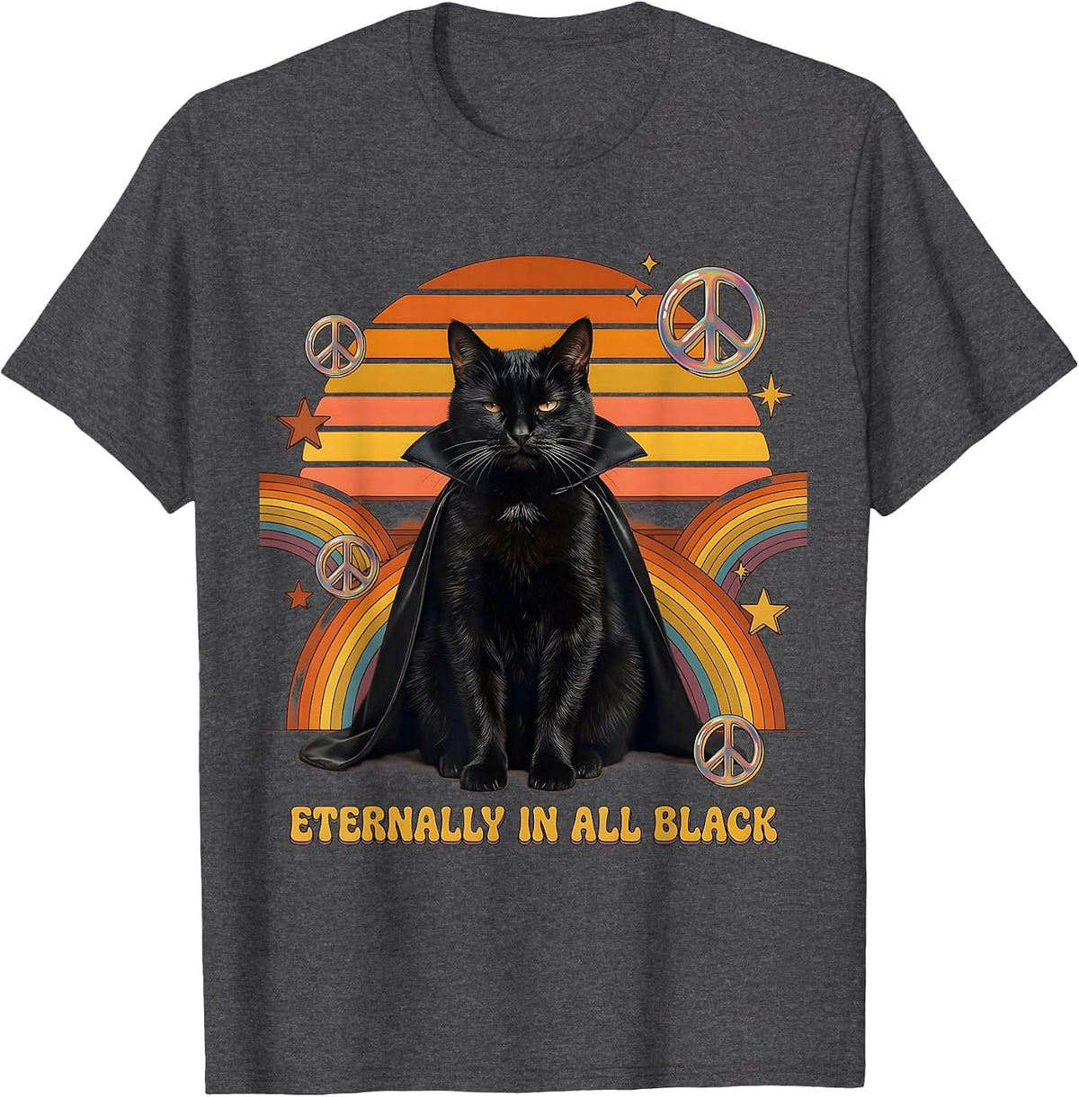 Eternally In All Black Goth Dark Aesthetic Design T-Shirt - Dark Heather Grey