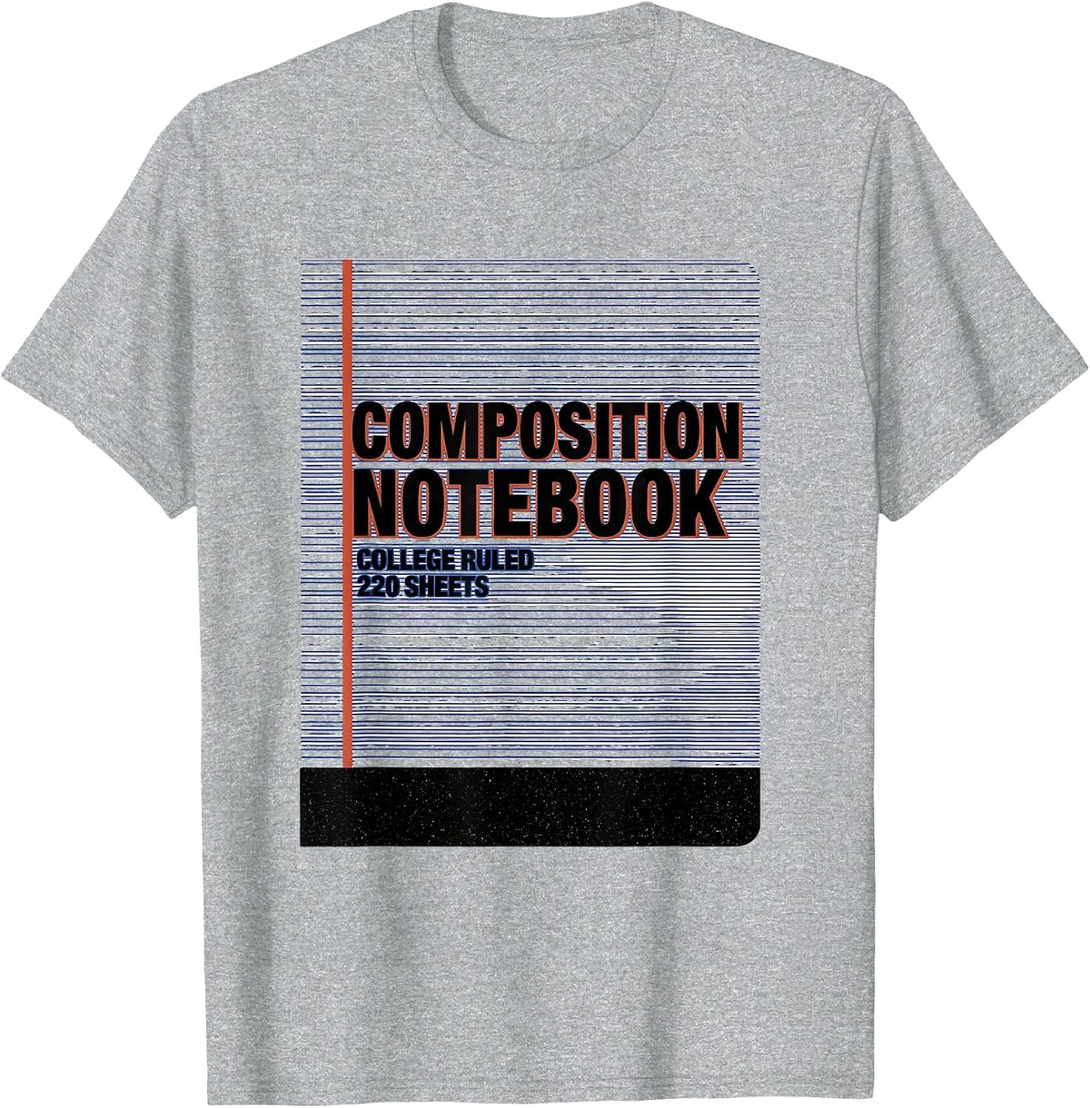Men's Composition Notebook College Ruled 220 Sheets Teacher T-Shirt - Heather Grey