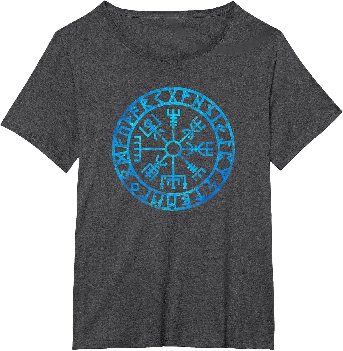 Vegvisir Viking Compass Rune Protection Symbol Celtic Nordic T-Shirt - Dark Heather Grey