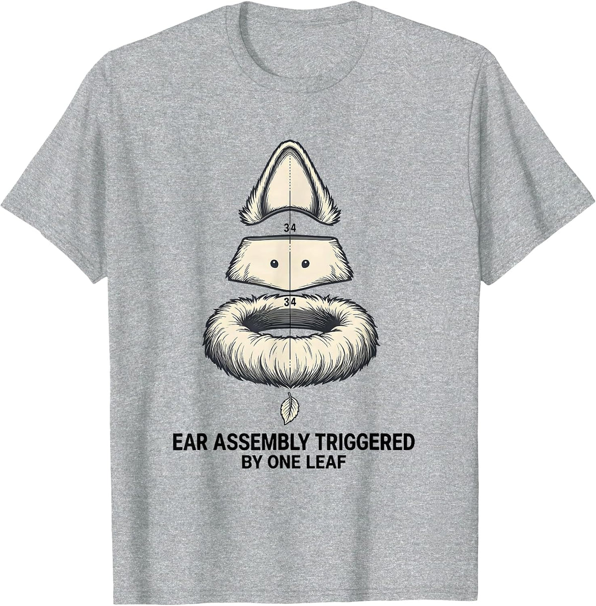Men's Ear Assembly Triggered By One Leaf Funny Great Pyrenees Dog T-Shirt - Heather Grey