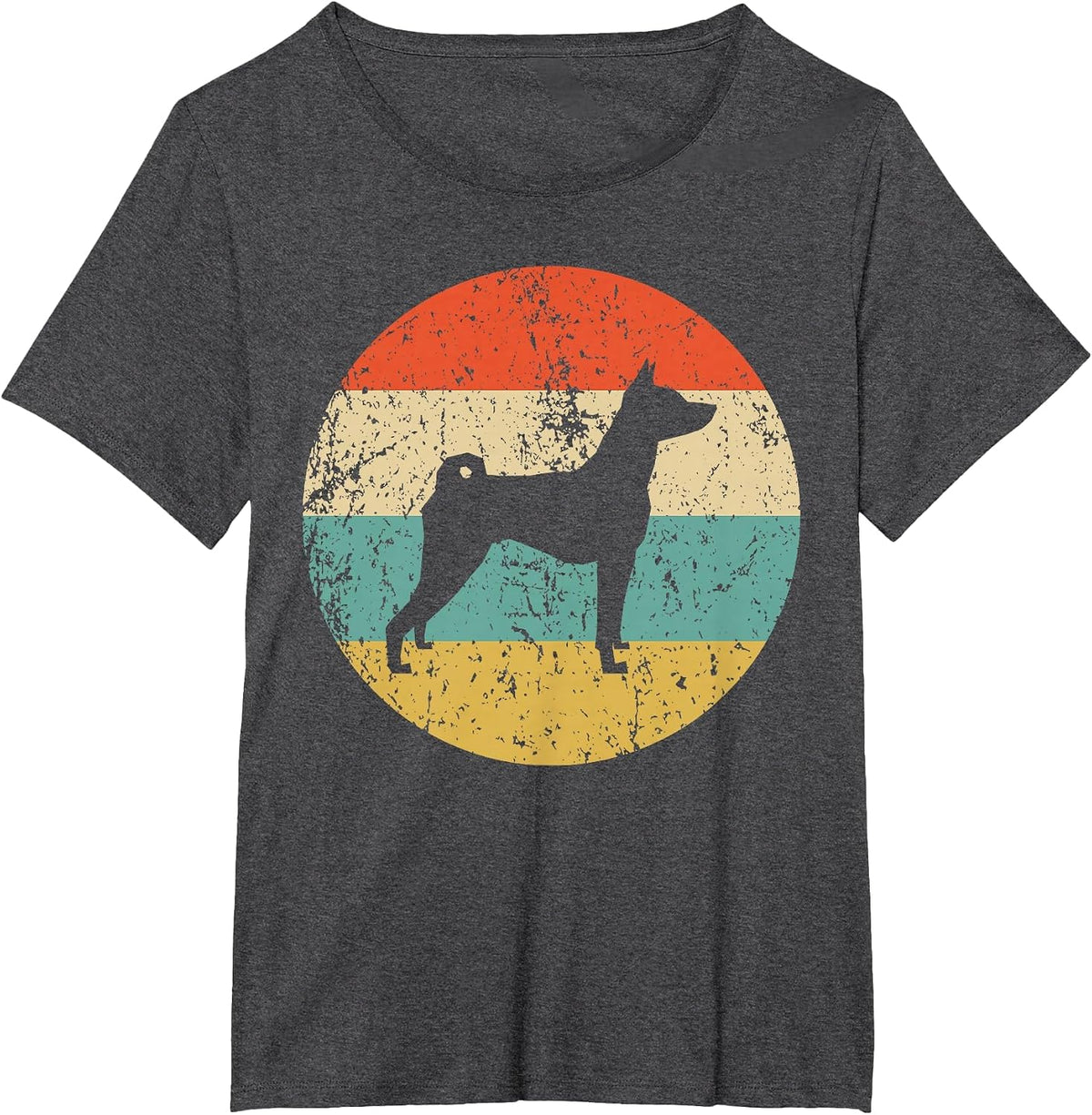 Basenji Shirt - Vintage Retro Basenji Dog T-Shirt T-Shirt - Dark Heather Grey