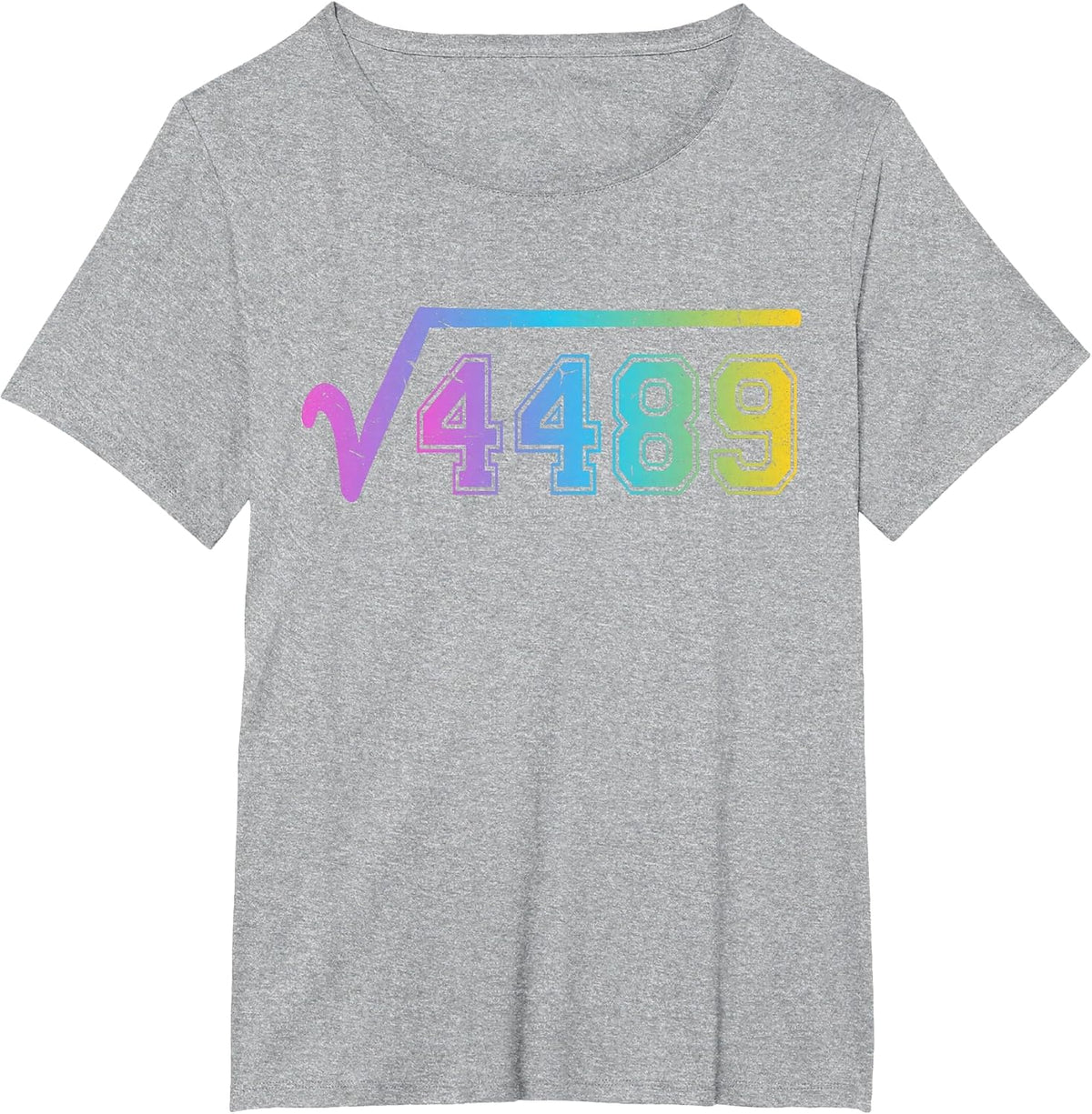 67 Meme Fun Square Root 4489 Teen Six Seven Math Teacher T-Shirt - Heather Grey