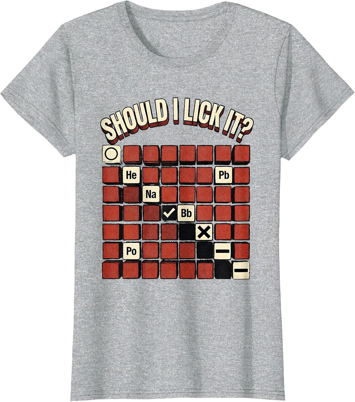 Women's Should I Lick It Funny Periodic Table Science Teacher Humor T-Shirt - Heather Grey