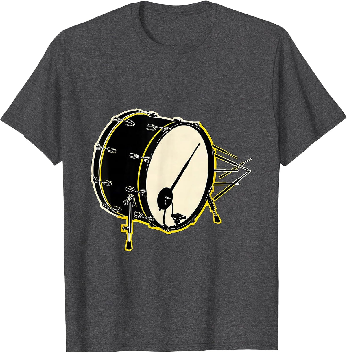 Stencil Bass Drum Drummer Humor Vintage Gift T-Shirt - Dark Heather Grey