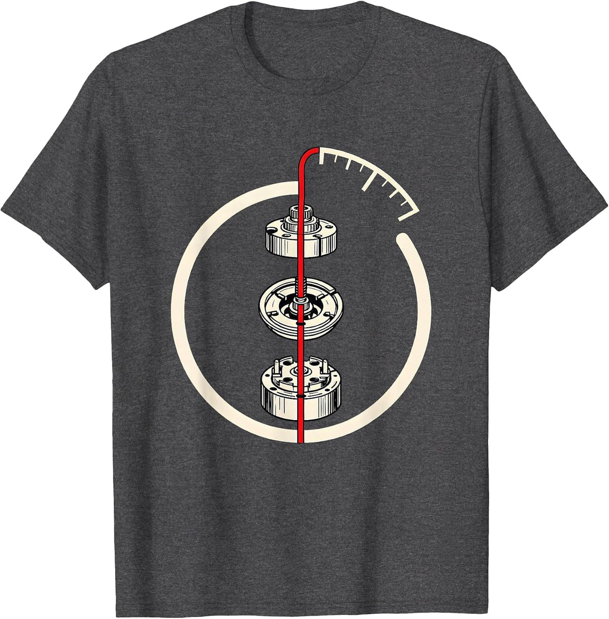 Car Ignition Pulse Line Auto Mechanic Car Enthusiast T-Shirt - Dark Heather Grey