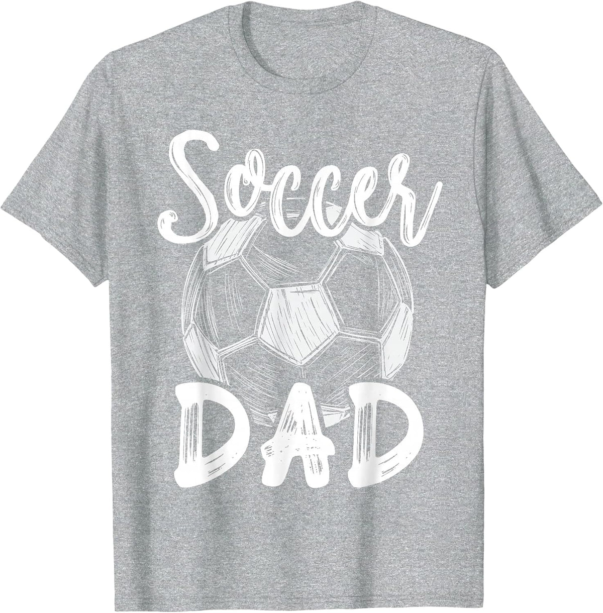 Soccer Dad for Men Family Matching Team Player Soccer Ball T-Shirt - Heather Grey