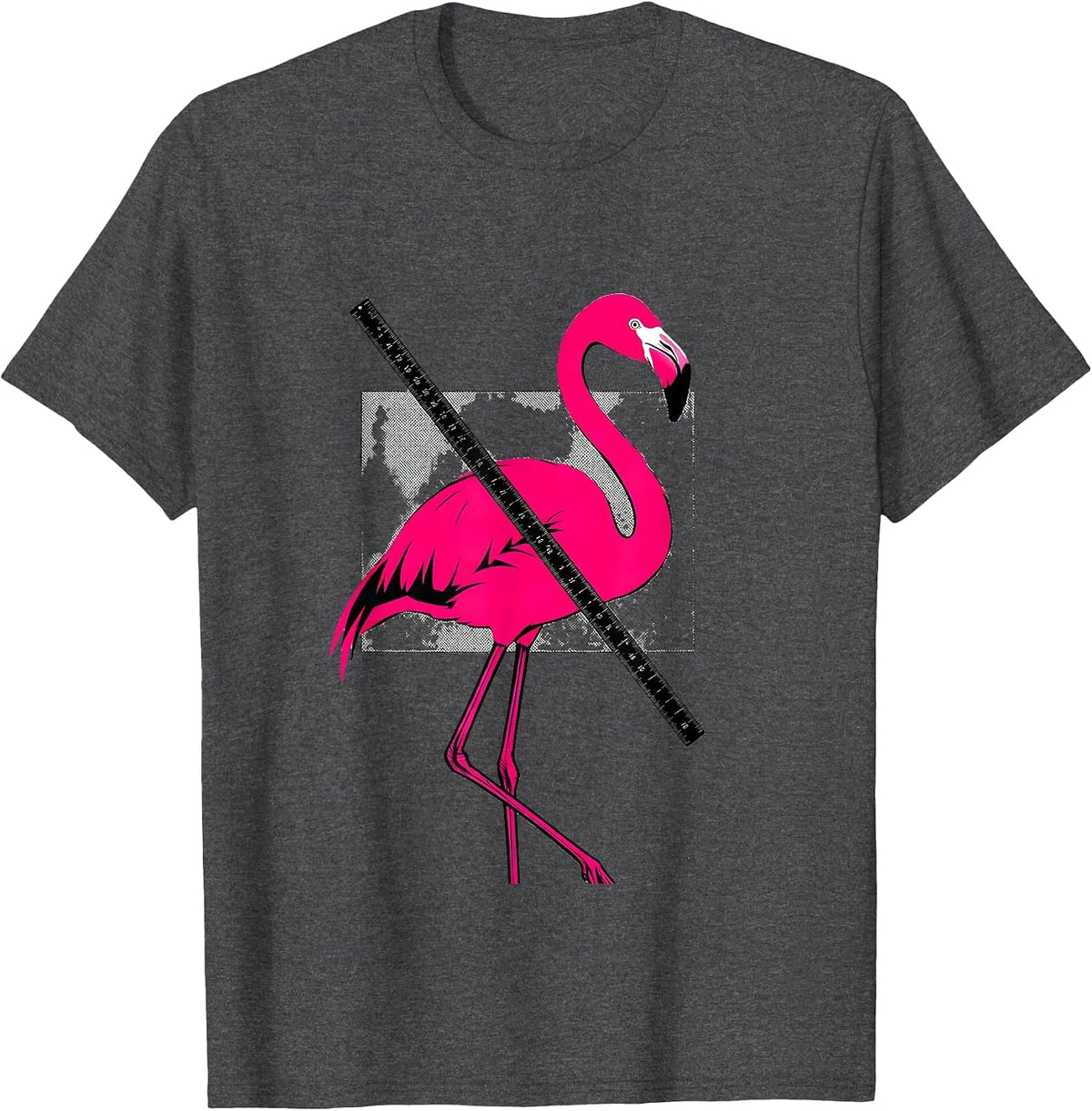 Men's Reduced Flamingo Novelty Bird Humor Gift T-Shirt - Dark Heather Grey
