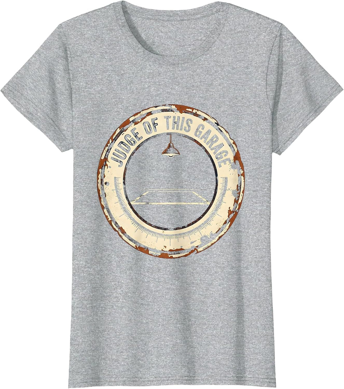 Judge Of This Garage Vintage Mechanic Dad Garage Humor T-Shirt - Heather Grey