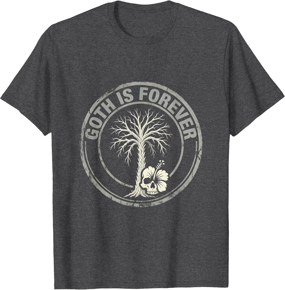 Goth Is Forever Dark Aesthetic Design T-Shirt - Dark Heather Grey