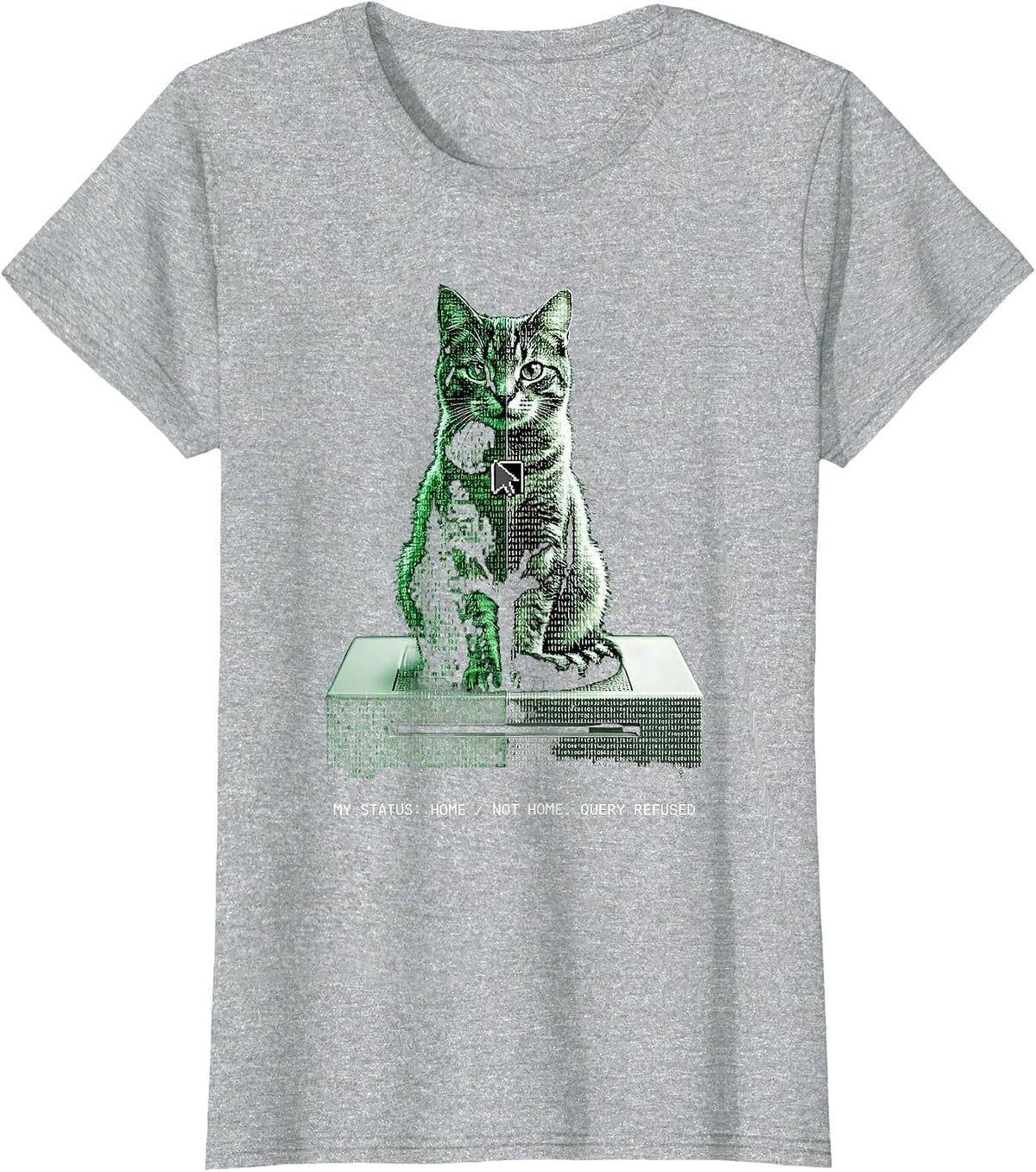 Women's MY STATUS: HOME / NOT HOME. QUERY REFUSED Quantum Physics T-Shirt - Heather Grey