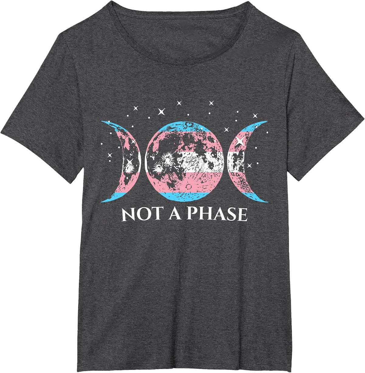 Transgender Pride Flag Not A Phase T-Shirt - Dark Heather Grey