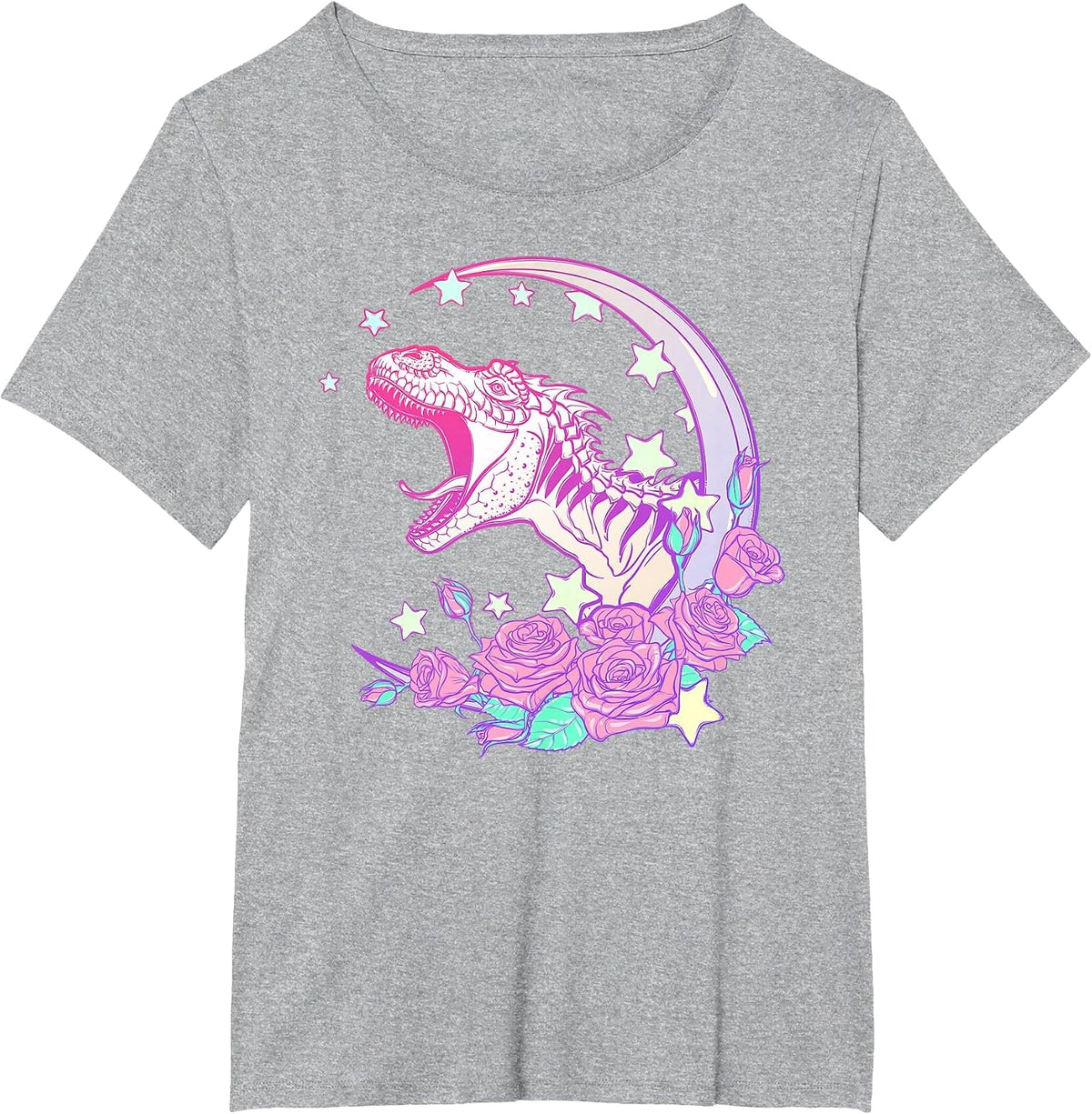 Pastel Goth Trex Tshirt - Vaporwave Aesthetic T-Shirt - Heather Grey