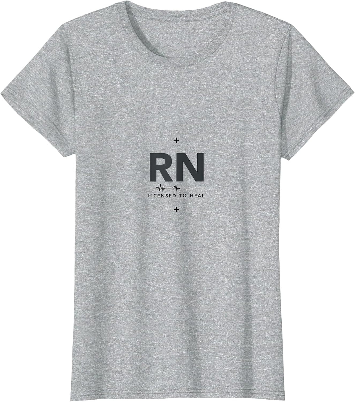RN Licensed to Heal Nursing Pride Design T-Shirt - Heather Grey