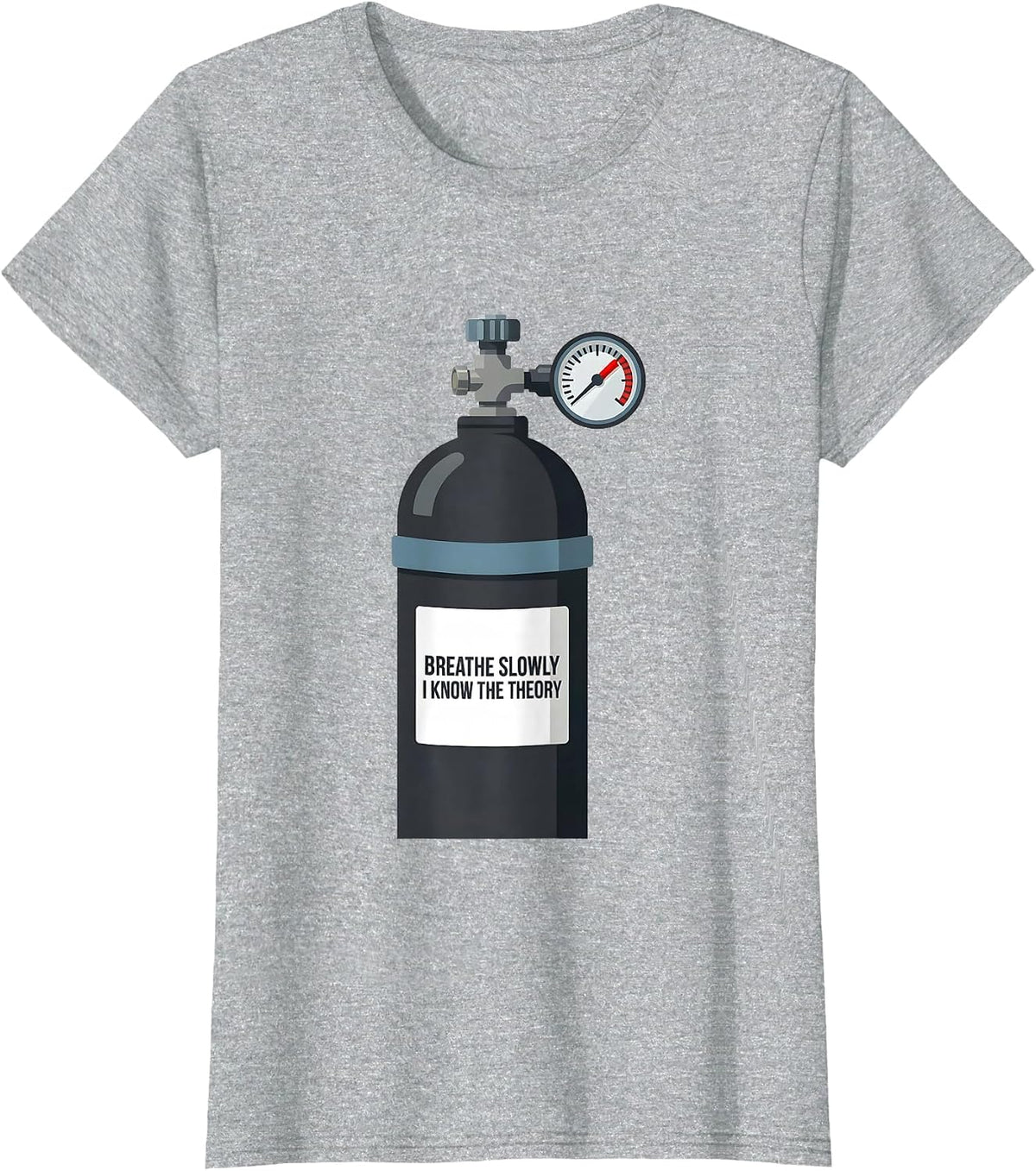 Breathe Slowly I Know The Theory Funny EMT Paramedic Gift T-Shirt - Heather Grey