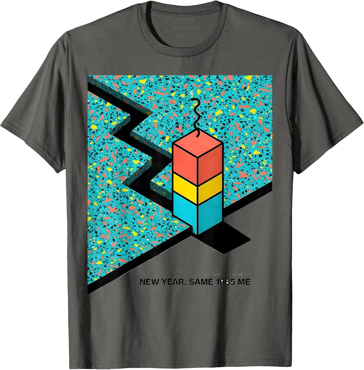 Men's New Year Same 1985 Me Memphis Postmodern 80s Party Costume T-Shirt - Asphalt Grey