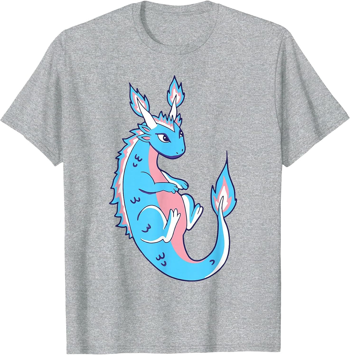 Transgender LGBT Draco Dragon Transsexual Flag Trans Pride T-Shirt - Heather Grey