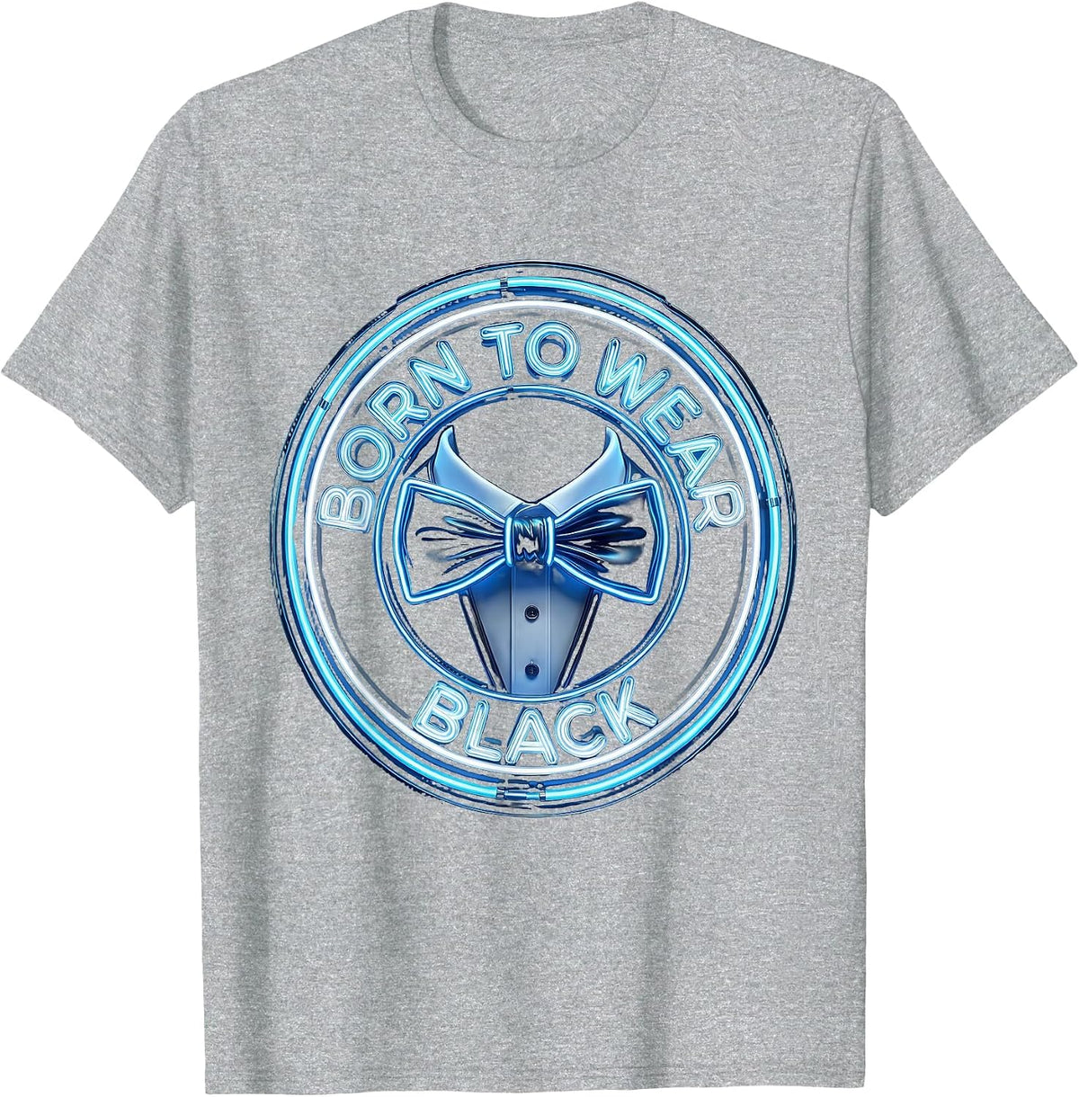 Men's Born to Wear Black Tuxedo Graphic Design T-Shirt - Heather Grey