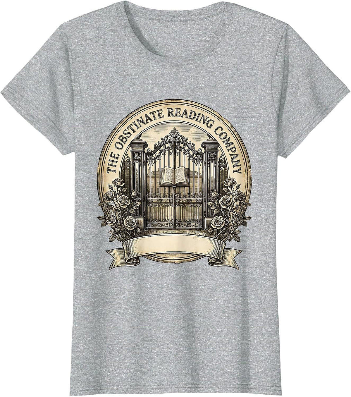 Women's The Obstinate Reading Company Vintage Jane Austen Pride T-Shirt - Heather Grey