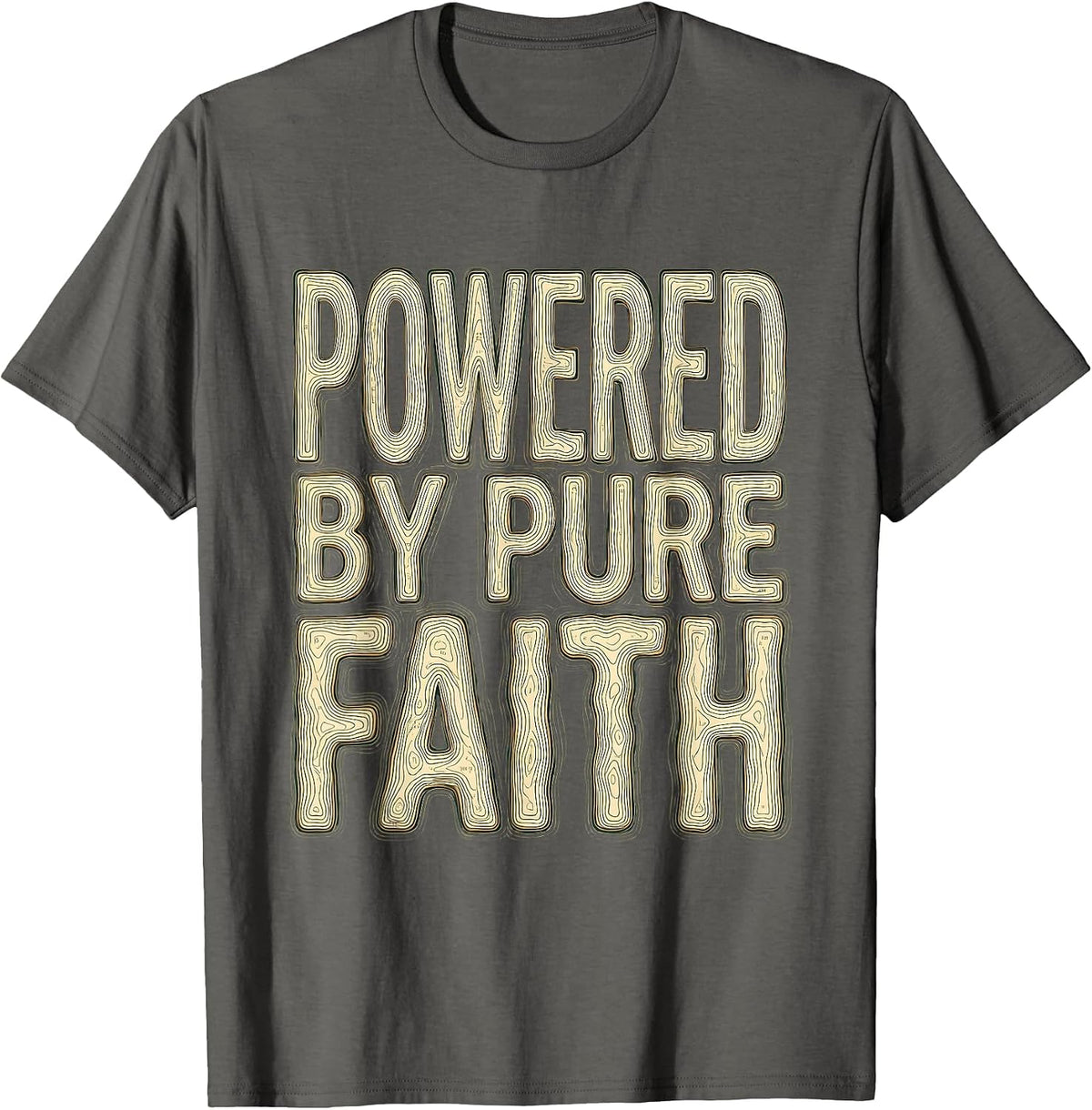 Powered by Pure Faith Faith Over Fear Design T-Shirt - Asphalt Grey