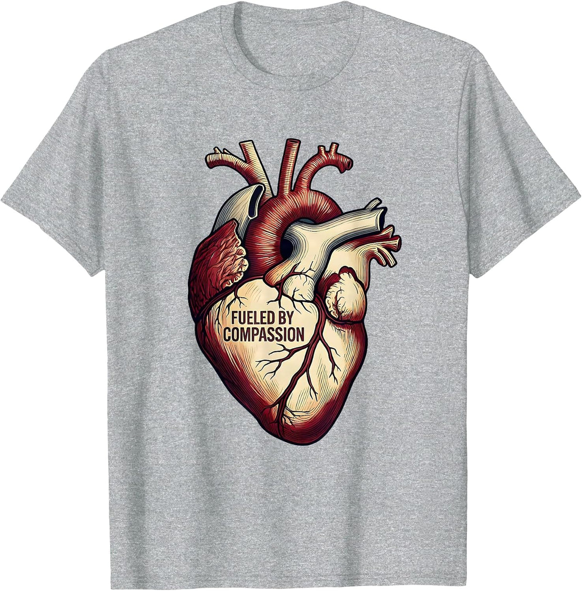 Men's Fueled by Compassion Social Worker Design T-Shirt - Heather Grey