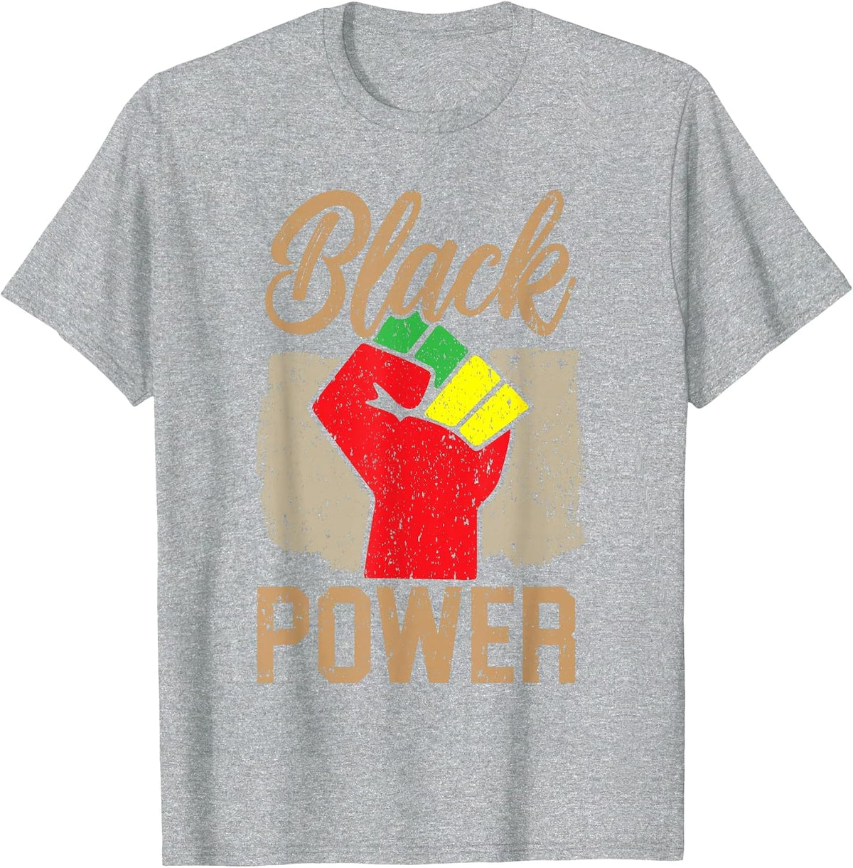 Black Power Black Pride Melanin African American T-Shirt - Heather Grey