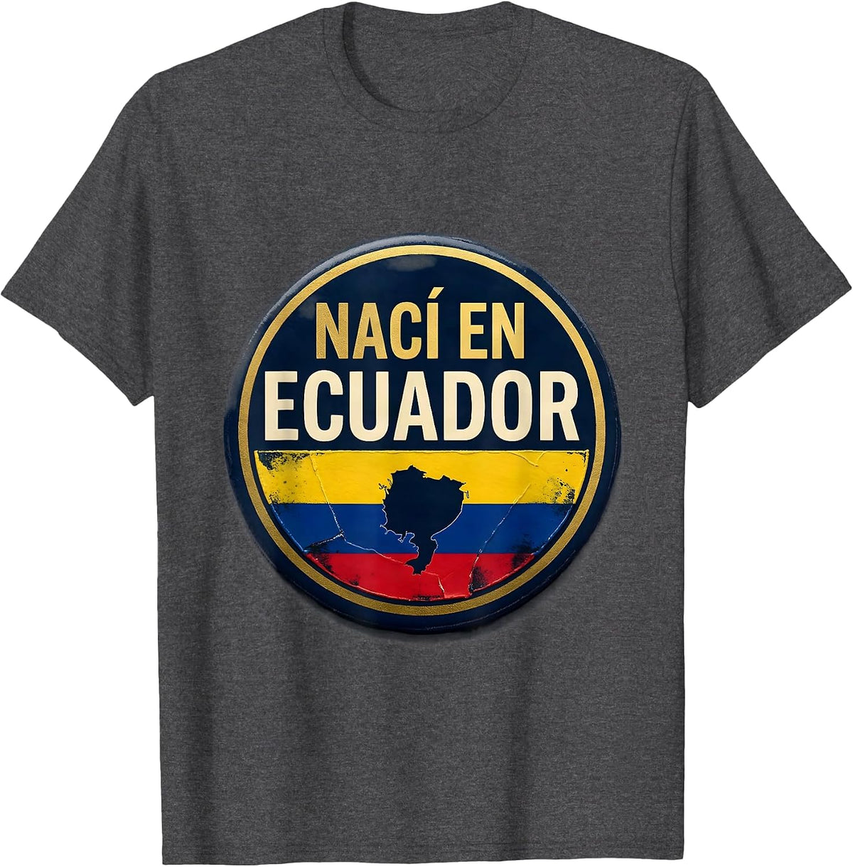 Nací en Ecuador Emblem Hispanic Heritage Month Ecuador Pride T-Shirt - Dark Heather Grey