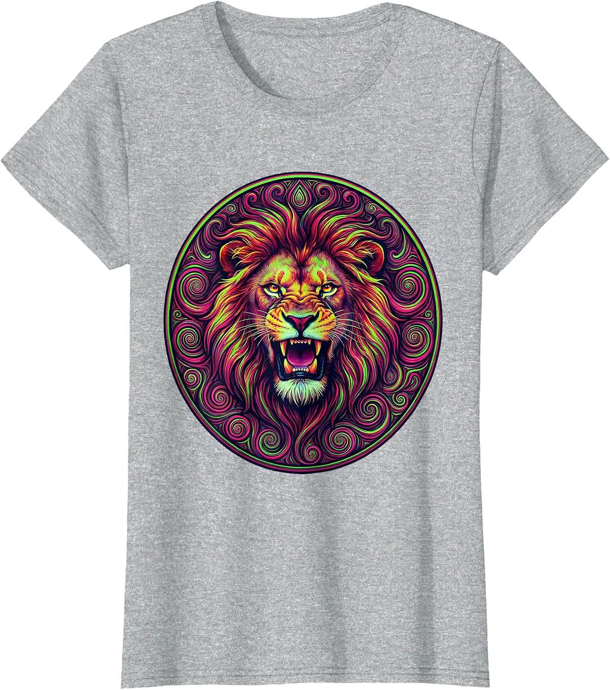 Roaring Lion Wild Mane Rock and Roll Graphic T-Shirt - Heather Grey