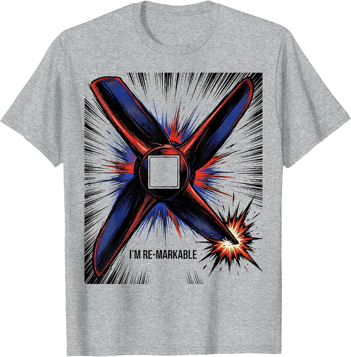 Men's I'm Re-markable Comic Book Science Teacher Chemistry Pun T-Shirt - Heather Grey