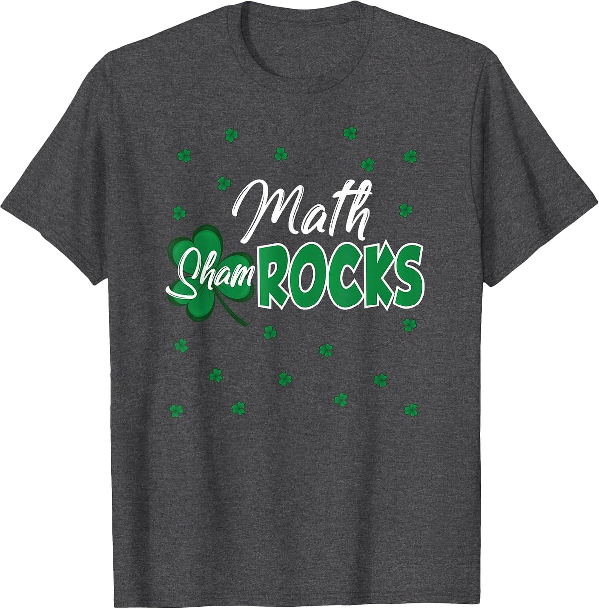 Math Shamrocks St. Patrick's Day School Shirt T-Shirt - Dark Heather Grey