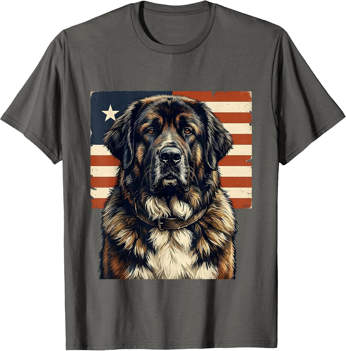 Great Pyrenees Patriotic USA Flag 4th Of July Dog Lover T-Shirt - Asphalt Grey