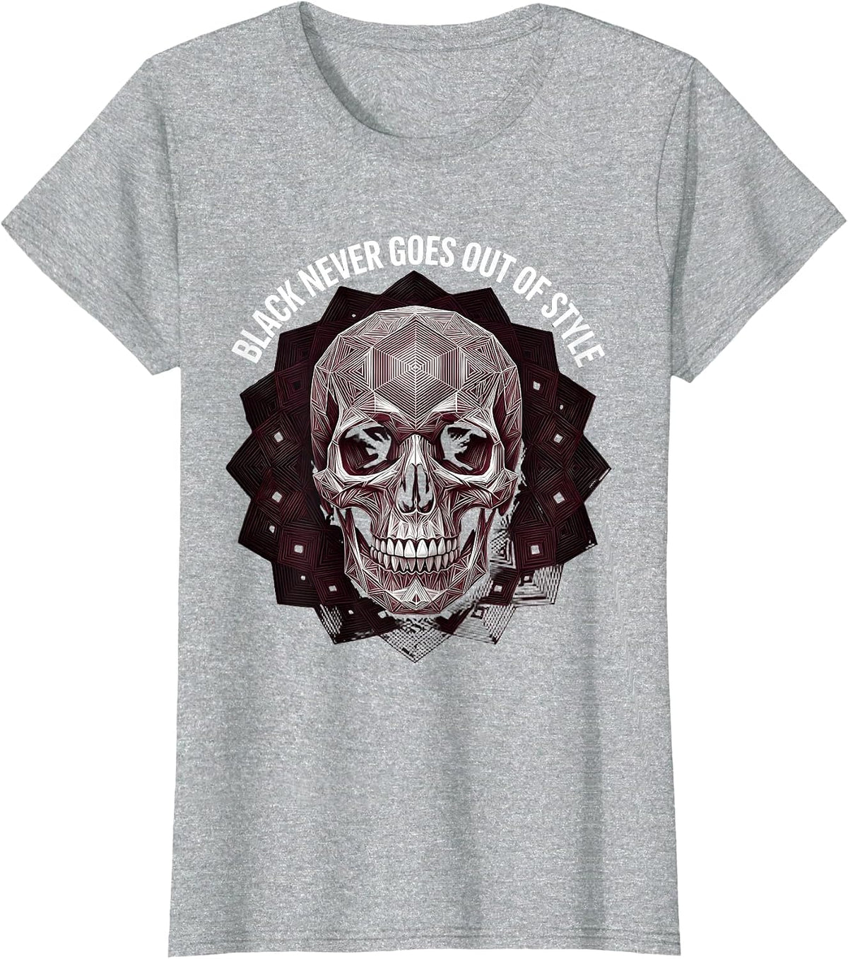 Black Never Goes Out of Style Goth Design T-Shirt - Heather Grey