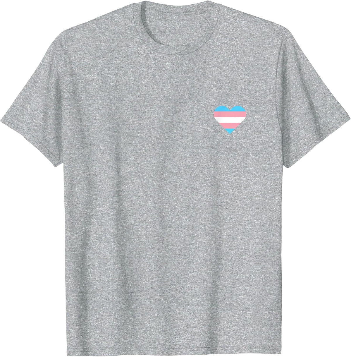 Heart Subtle Trans Pride Flag Transgender Rights LGBTQ Ally T-Shirt - Heather Grey
