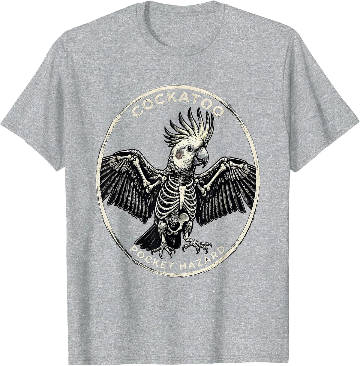 Men's Cockatoo Pocket Hazard Funny Cockatiel Bird Lover Gift T-Shirt - Heather Grey